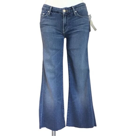 MOTHER The Wilder Ankle Crop Fray Hem Denim Jeans New Size 27 - Picture 2 of 16